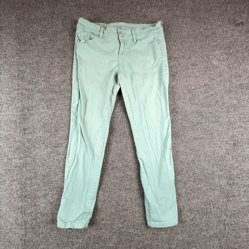 Lauren Conrad Jeans Womens 8 Green Light Wash Mid Rise Skinny Stretch Denim
